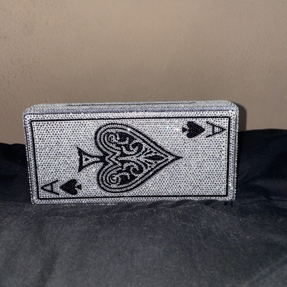 Ace of Spades Rhinestone Clutch